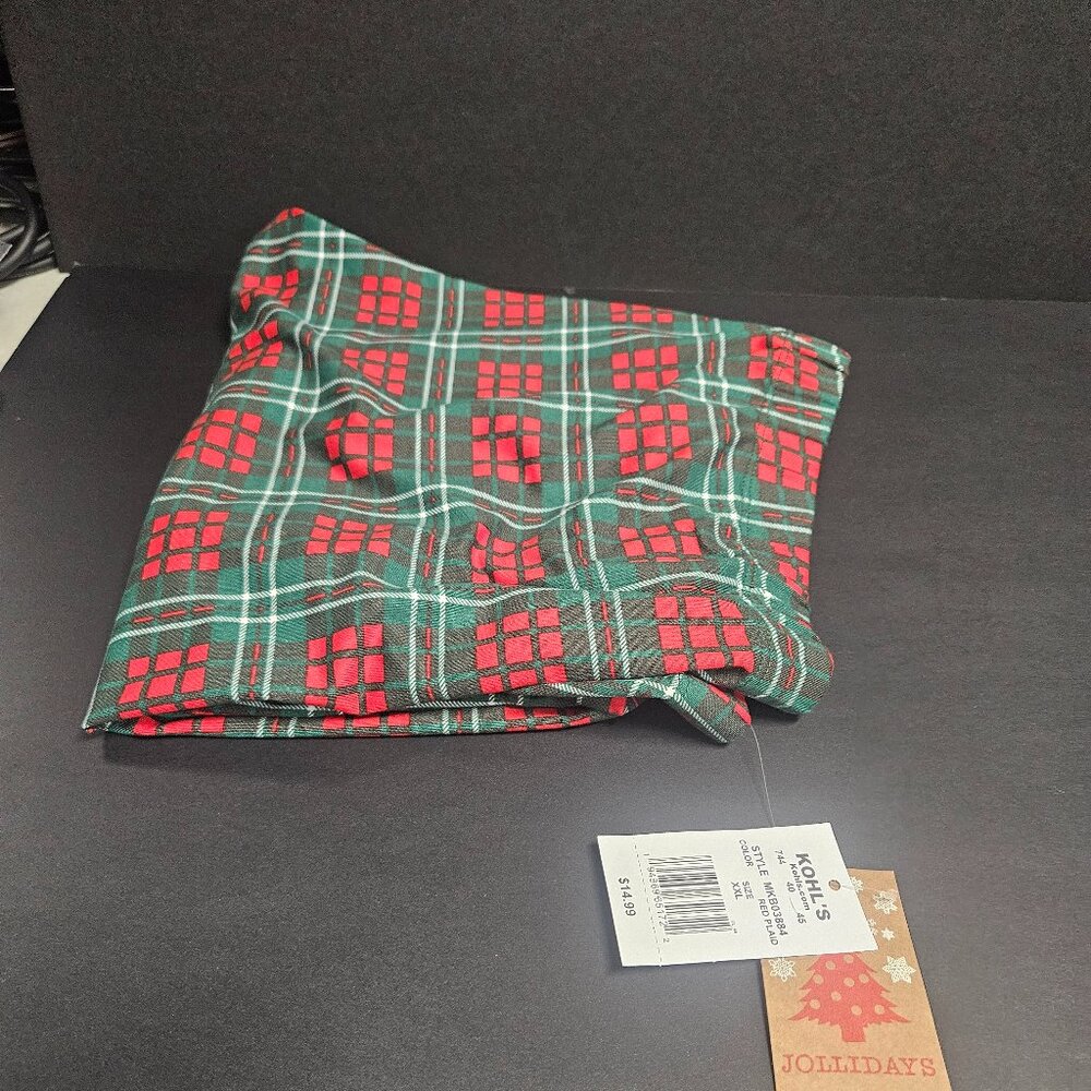 Jollidays XXL Red Plaid Leggings, 90% Polyester, 10% Spandex
